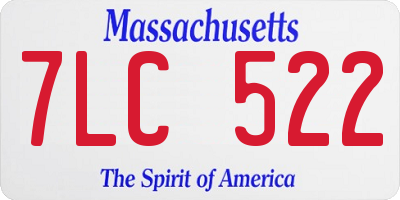 MA license plate 7LC522