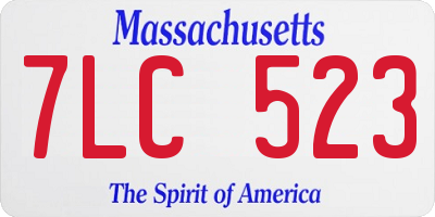 MA license plate 7LC523