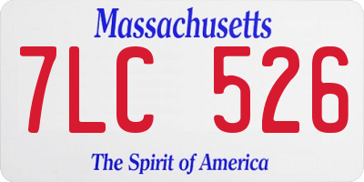 MA license plate 7LC526