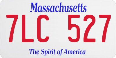 MA license plate 7LC527