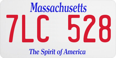 MA license plate 7LC528