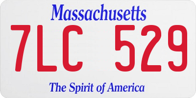 MA license plate 7LC529