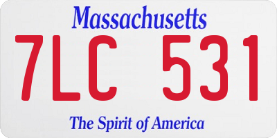 MA license plate 7LC531