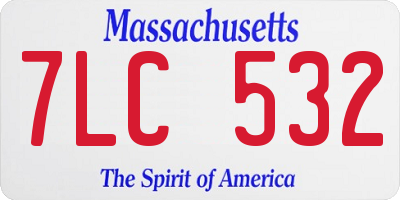 MA license plate 7LC532