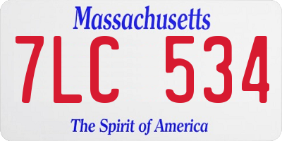 MA license plate 7LC534