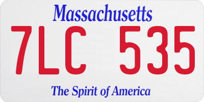 MA license plate 7LC535