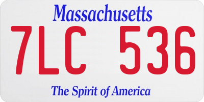 MA license plate 7LC536