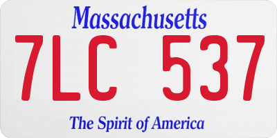 MA license plate 7LC537