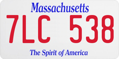 MA license plate 7LC538