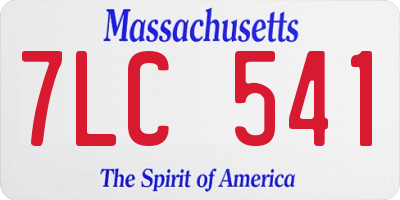 MA license plate 7LC541
