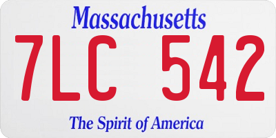 MA license plate 7LC542