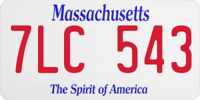 MA license plate 7LC543