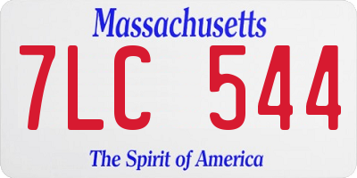 MA license plate 7LC544