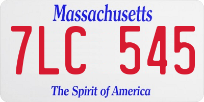 MA license plate 7LC545