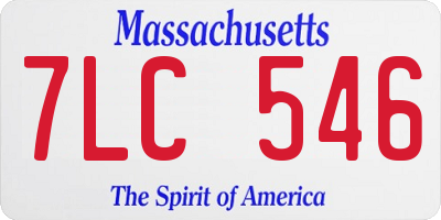 MA license plate 7LC546