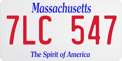 MA license plate 7LC547