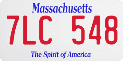MA license plate 7LC548