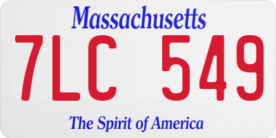MA license plate 7LC549