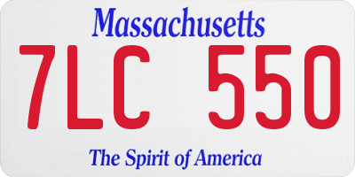 MA license plate 7LC550
