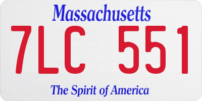 MA license plate 7LC551
