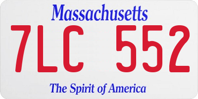 MA license plate 7LC552