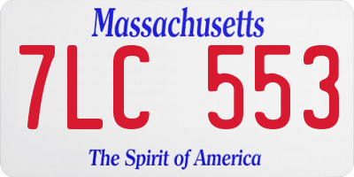MA license plate 7LC553