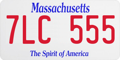 MA license plate 7LC555