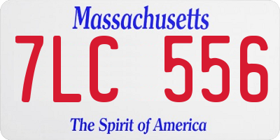 MA license plate 7LC556