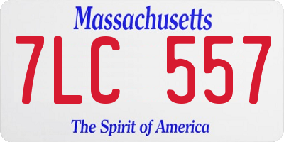 MA license plate 7LC557