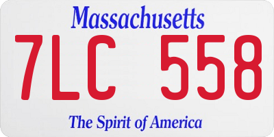 MA license plate 7LC558