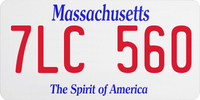 MA license plate 7LC560