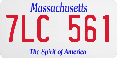 MA license plate 7LC561