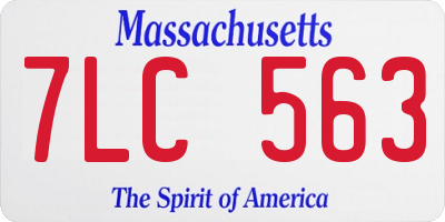 MA license plate 7LC563