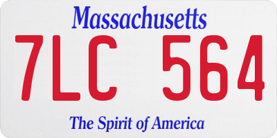 MA license plate 7LC564