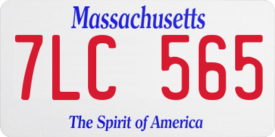 MA license plate 7LC565