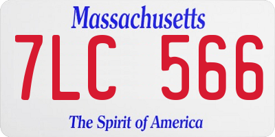 MA license plate 7LC566