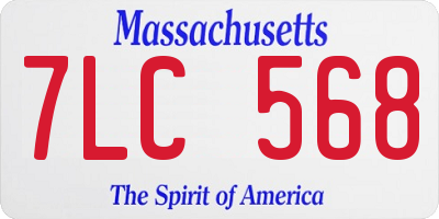 MA license plate 7LC568