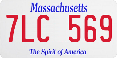 MA license plate 7LC569