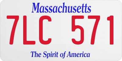 MA license plate 7LC571