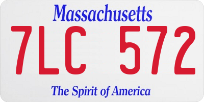 MA license plate 7LC572