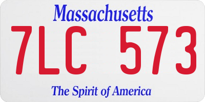 MA license plate 7LC573