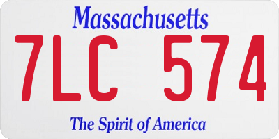 MA license plate 7LC574
