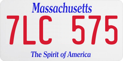 MA license plate 7LC575