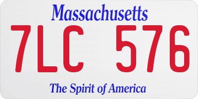 MA license plate 7LC576