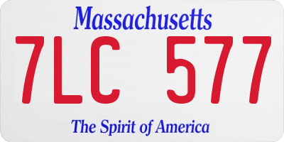 MA license plate 7LC577