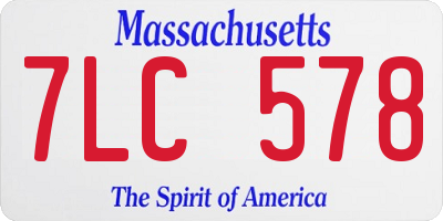 MA license plate 7LC578