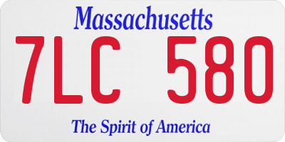 MA license plate 7LC580