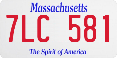 MA license plate 7LC581