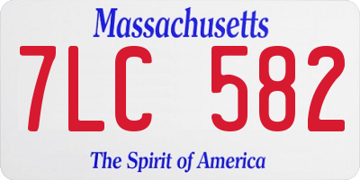 MA license plate 7LC582