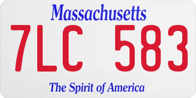 MA license plate 7LC583